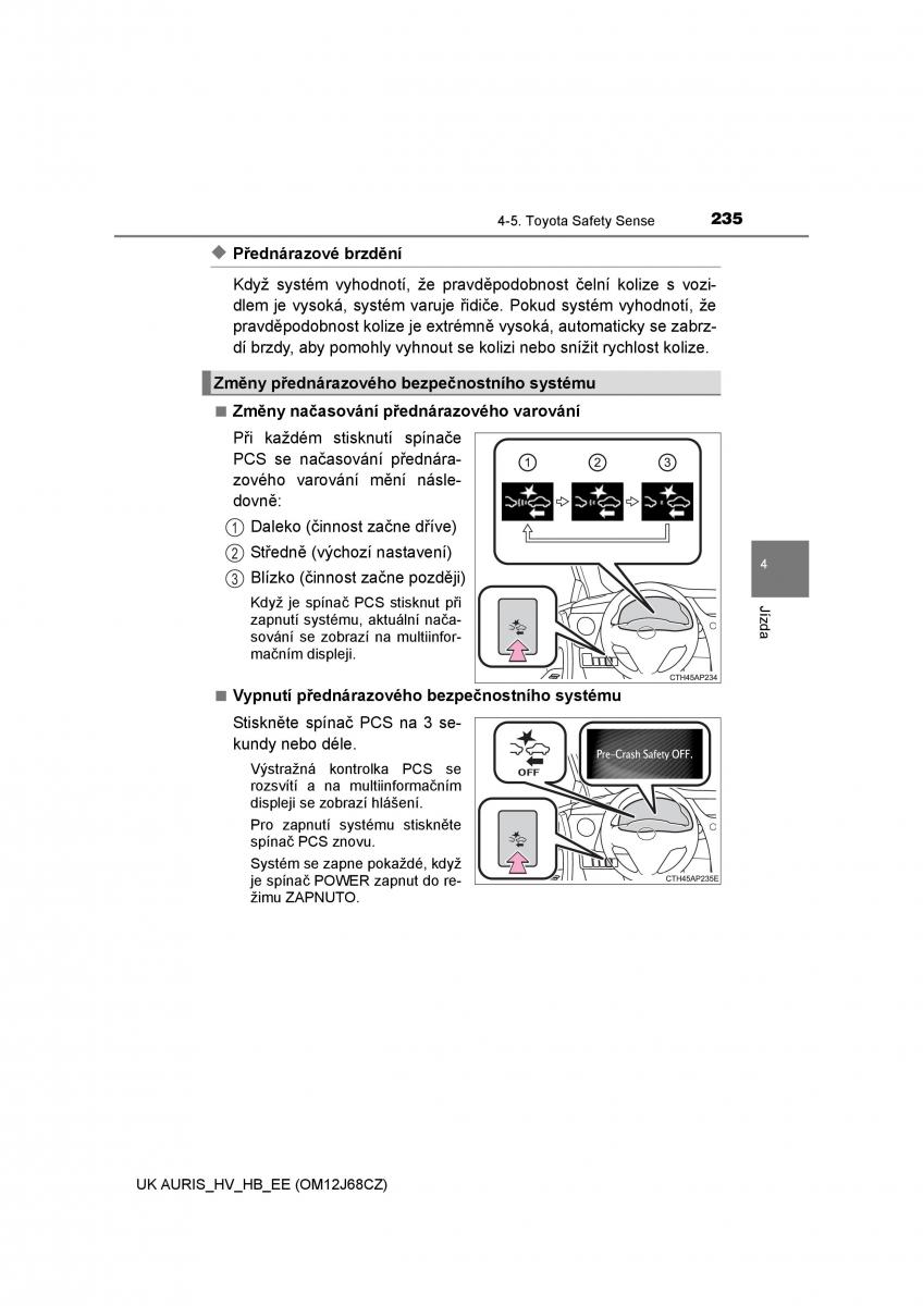 Toyota Auris Hybrid II 2 navod k obsludze / page 235