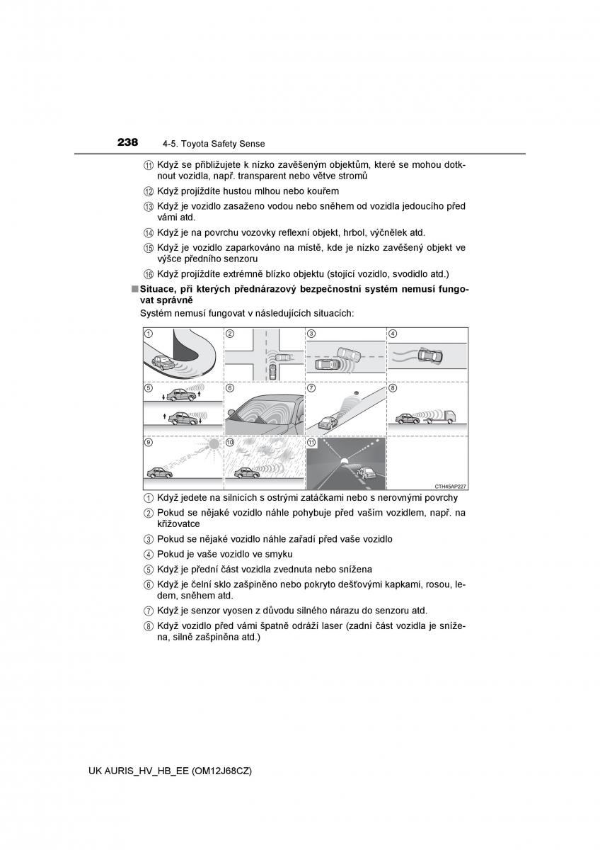 Toyota Auris Hybrid II 2 navod k obsludze / page 238