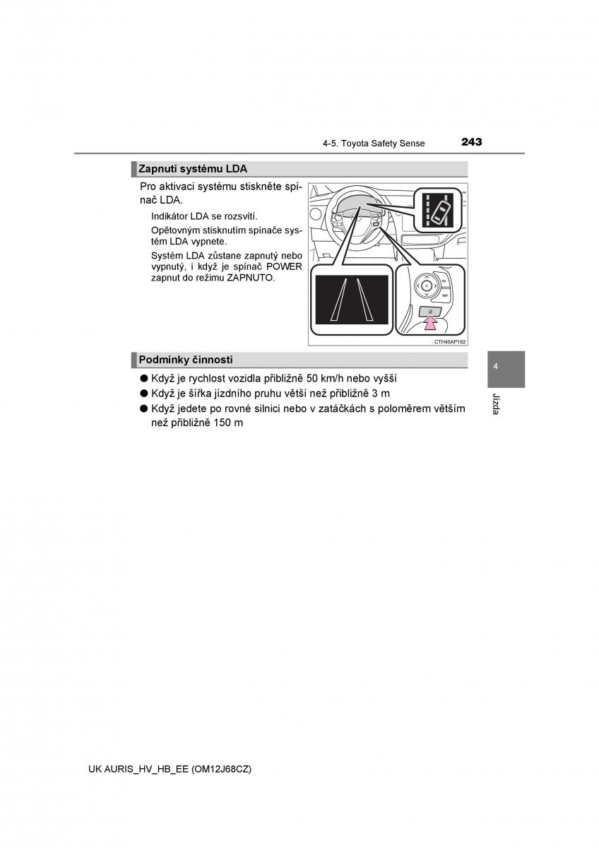 Toyota Auris Hybrid II 2 navod k obsludze / page 243