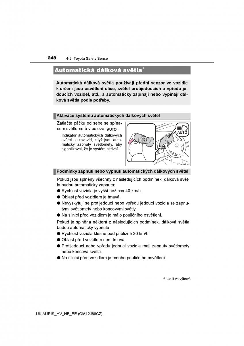 Toyota Auris Hybrid II 2 navod k obsludze / page 248