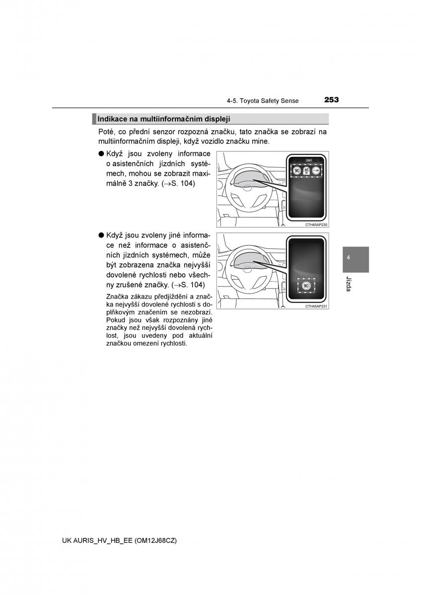 Toyota Auris Hybrid II 2 navod k obsludze / page 253