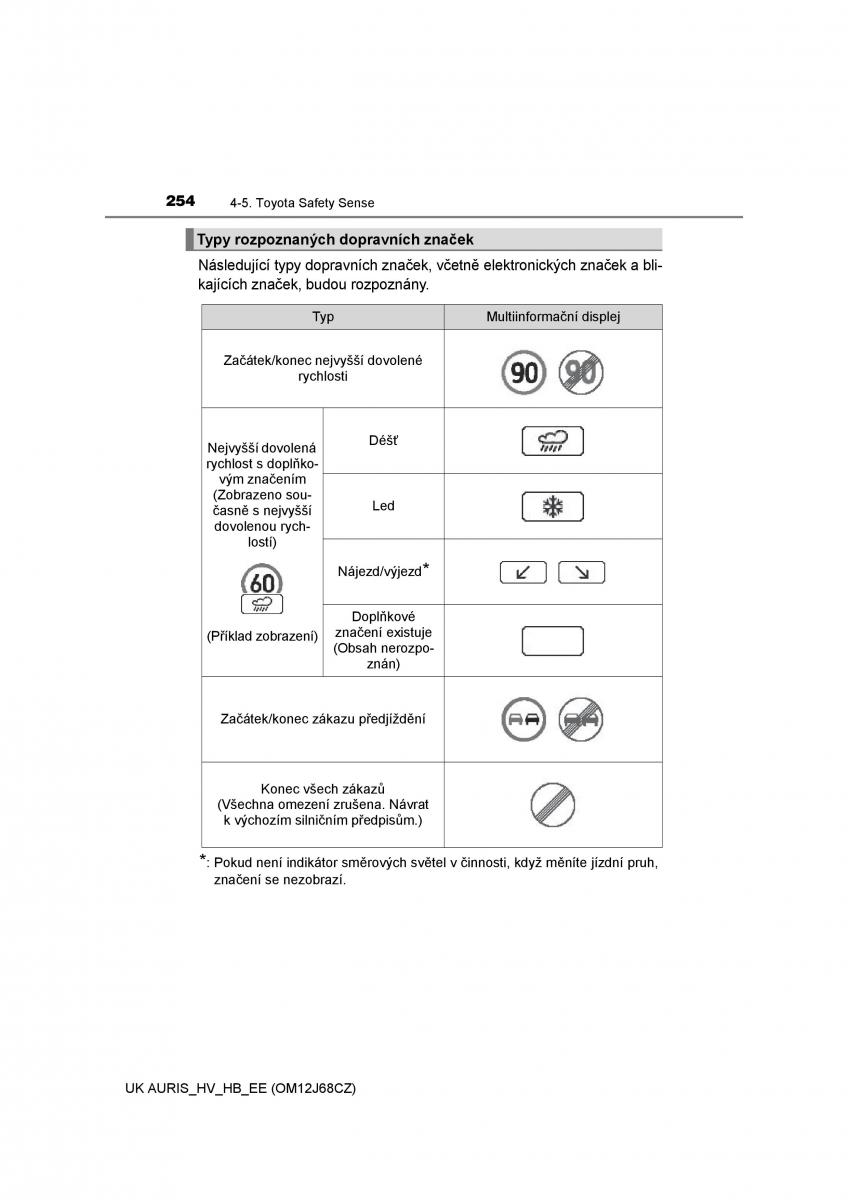 Toyota Auris Hybrid II 2 navod k obsludze / page 254