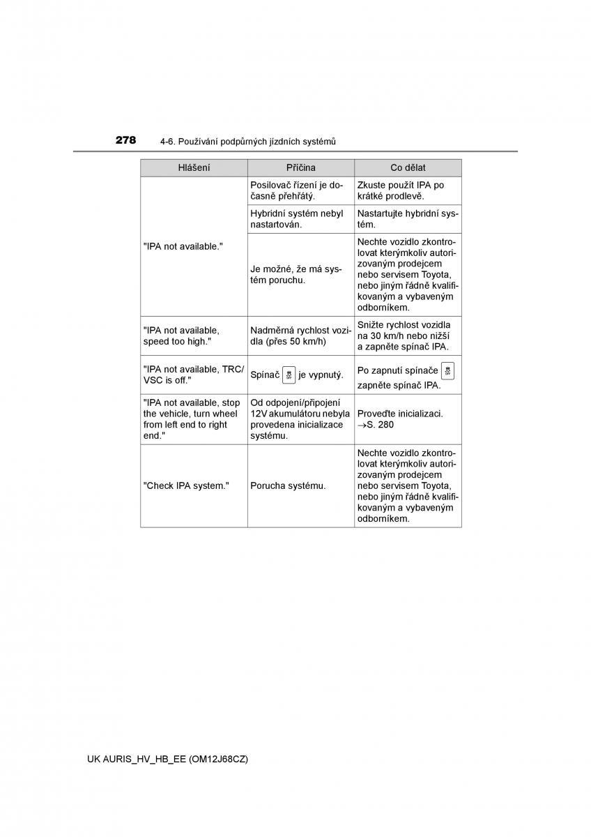 Toyota Auris Hybrid II 2 navod k obsludze / page 278