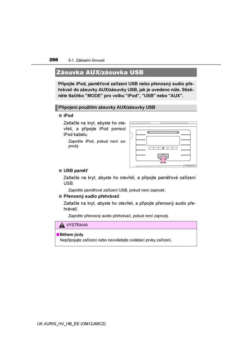 Toyota Auris Hybrid II 2 navod k obsludze / page 298