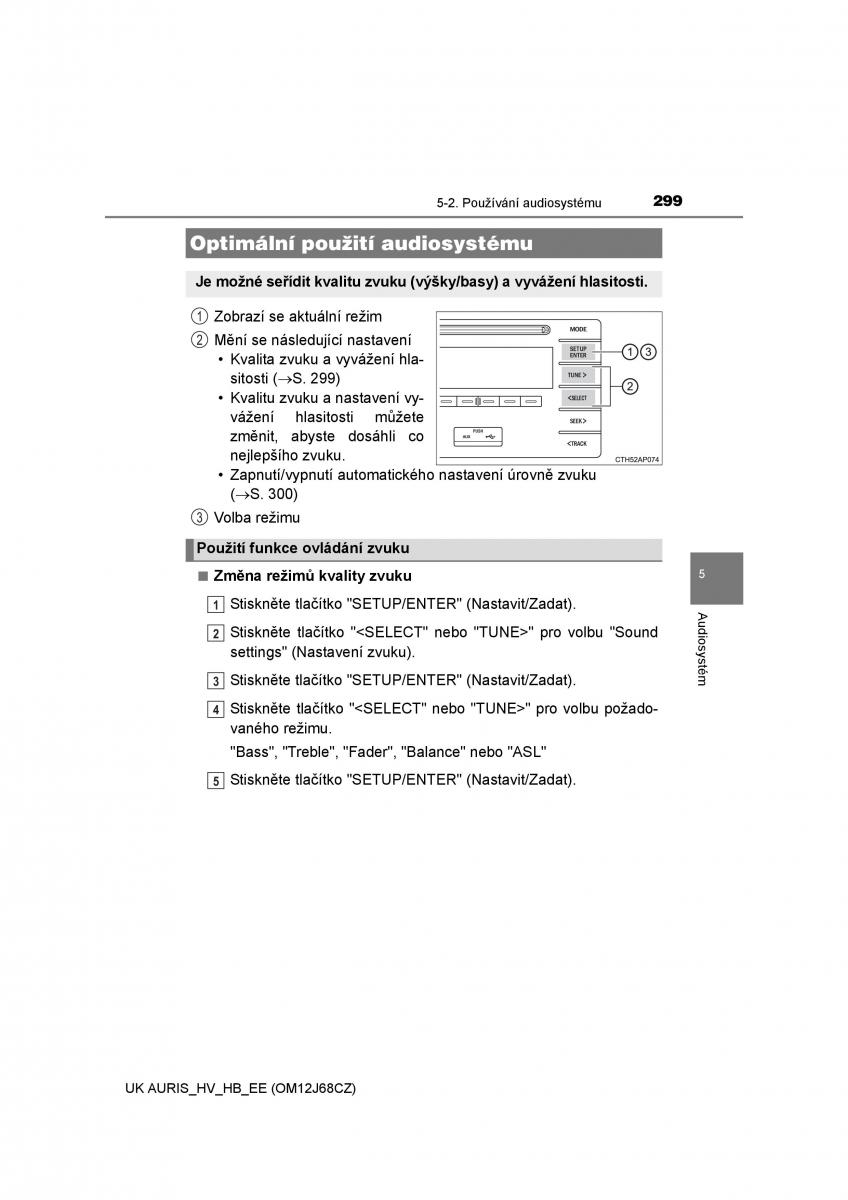 Toyota Auris Hybrid II 2 navod k obsludze / page 299