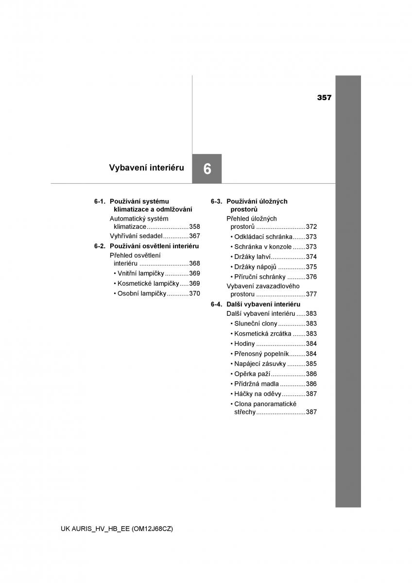 Toyota Auris Hybrid II 2 navod k obsludze / page 357