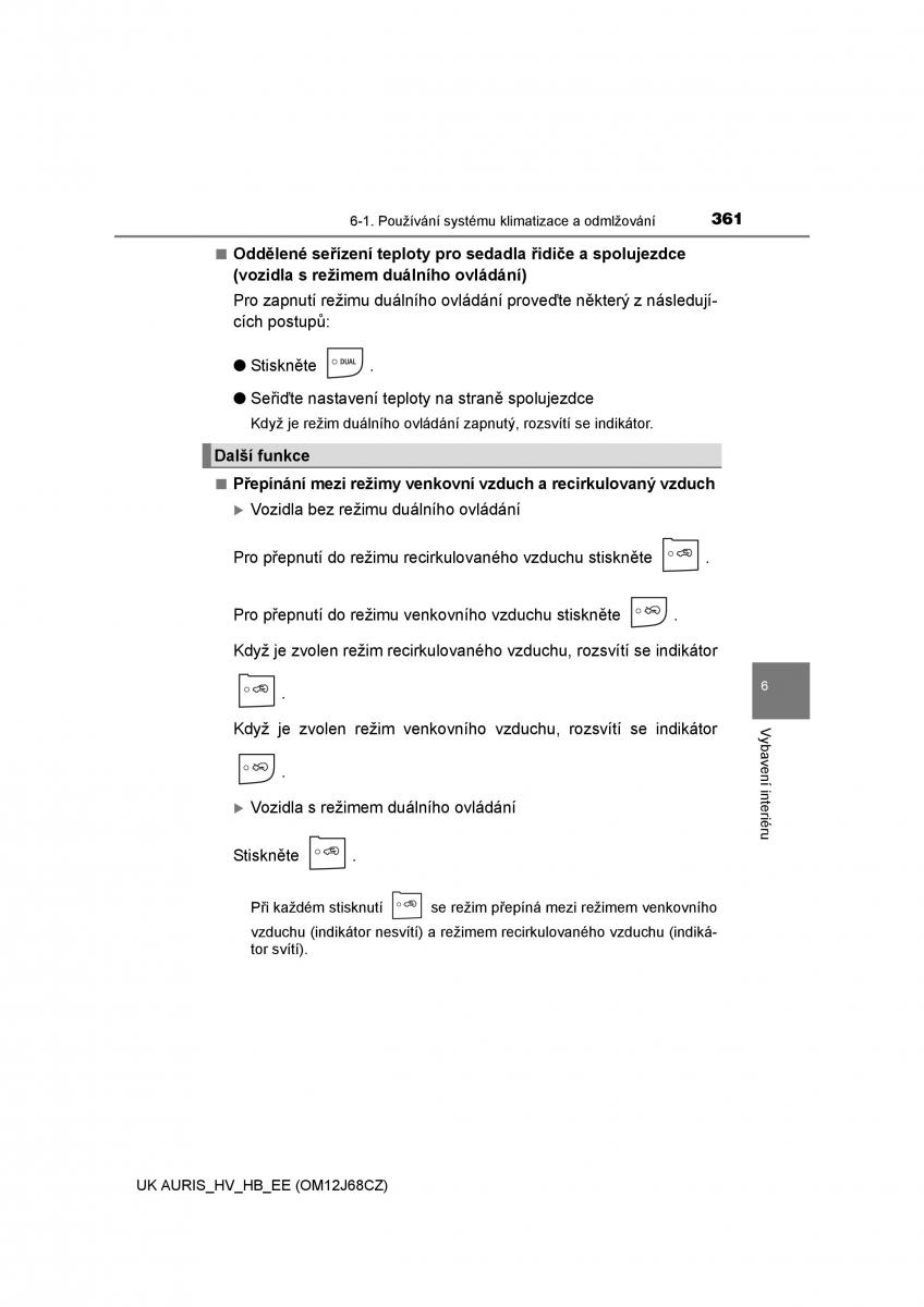 Toyota Auris Hybrid II 2 navod k obsludze / page 361