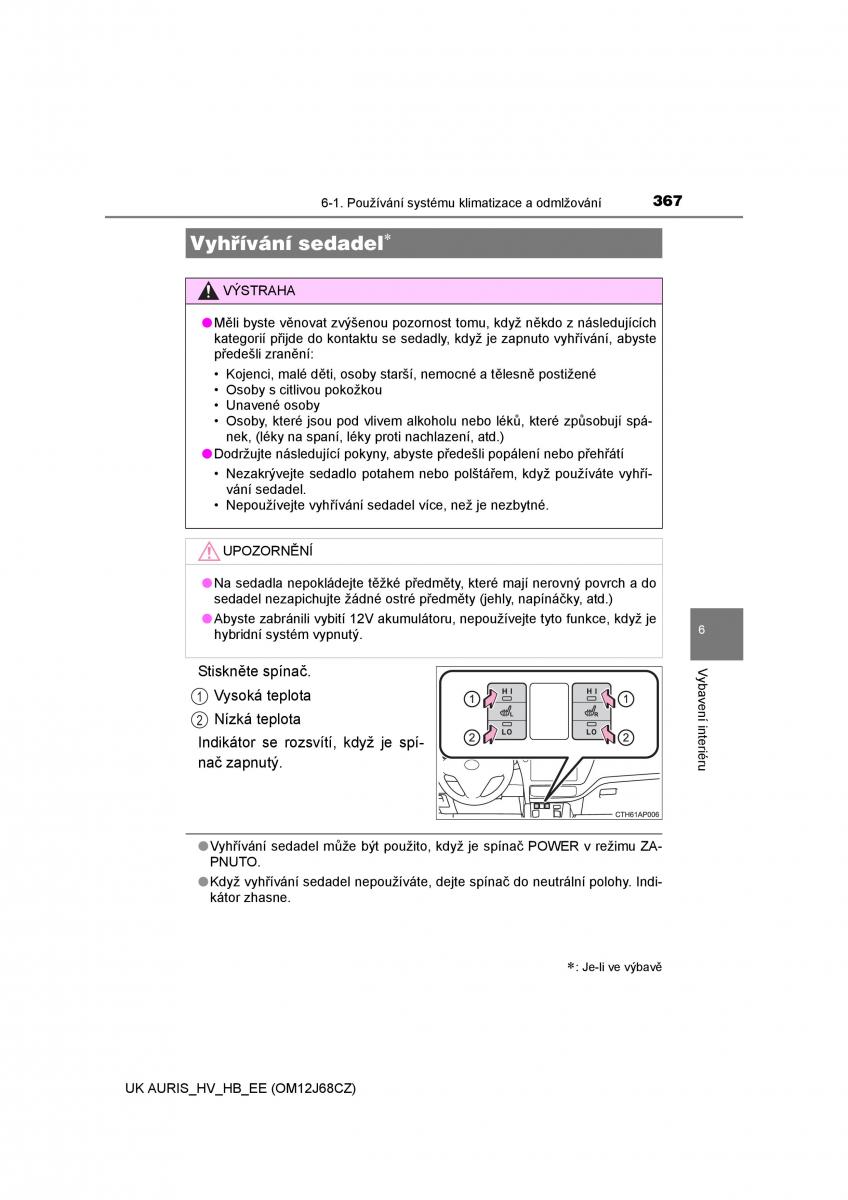 Toyota Auris Hybrid II 2 navod k obsludze / page 367