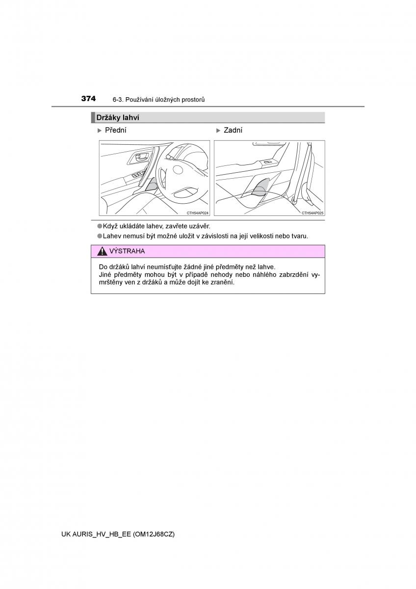 Toyota Auris Hybrid II 2 navod k obsludze / page 374