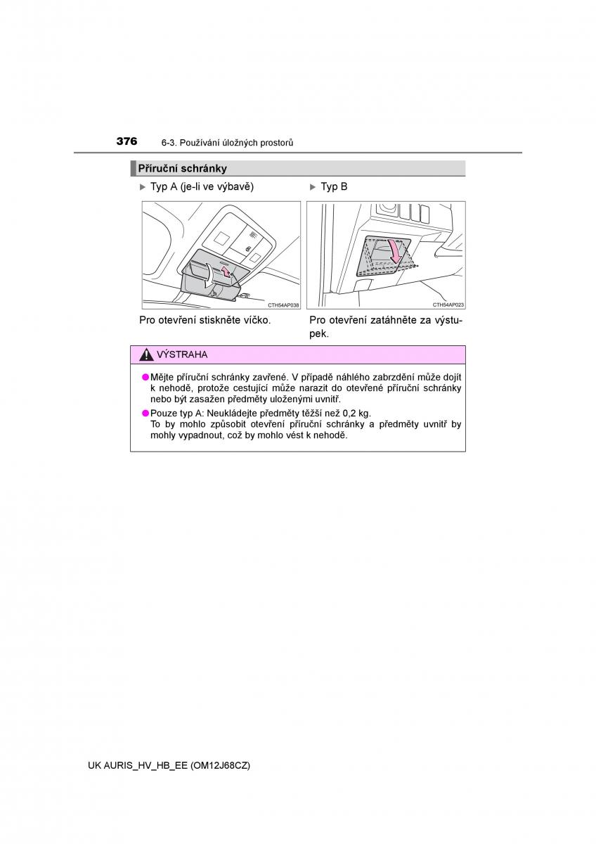 Toyota Auris Hybrid II 2 navod k obsludze / page 376