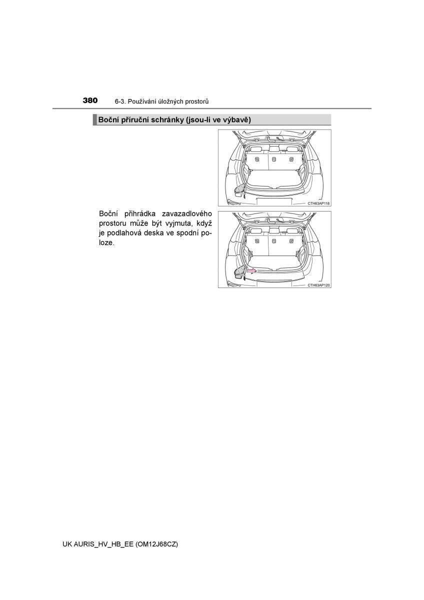 Toyota Auris Hybrid II 2 navod k obsludze / page 380