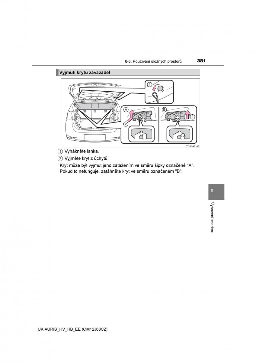 Toyota Auris Hybrid II 2 navod k obsludze / page 381