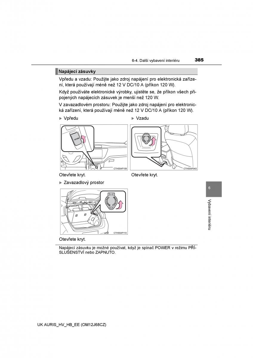 Toyota Auris Hybrid II 2 navod k obsludze / page 385