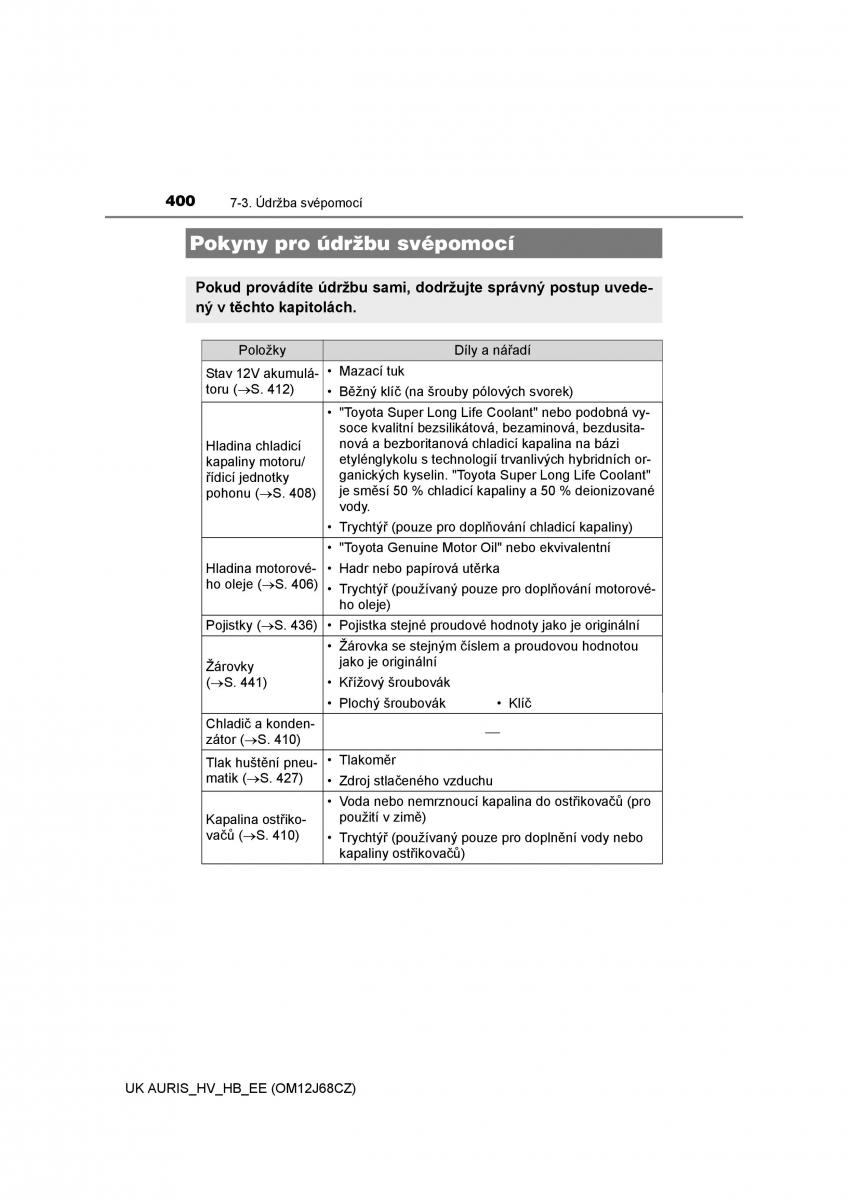 Toyota Auris Hybrid II 2 navod k obsludze / page 400