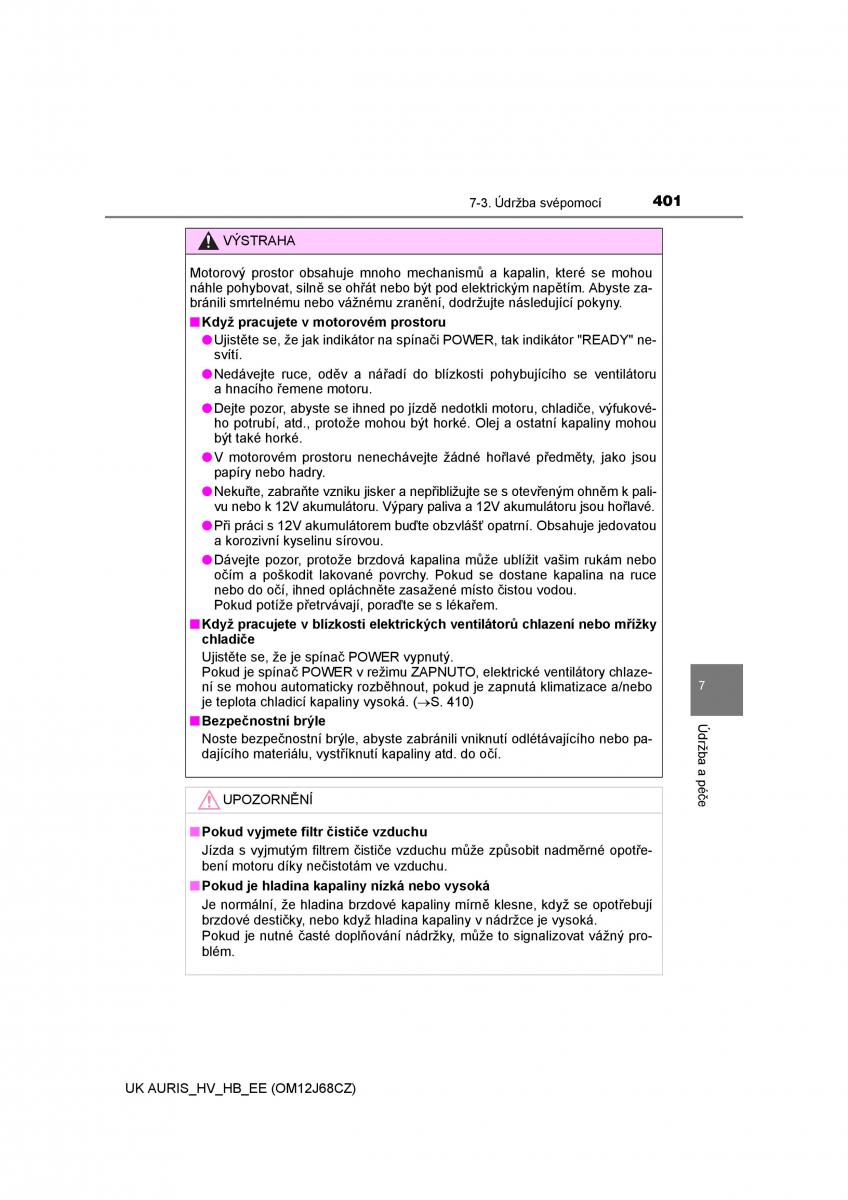 Toyota Auris Hybrid II 2 navod k obsludze / page 401