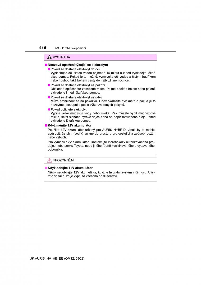 Toyota Auris Hybrid II 2 navod k obsludze / page 416