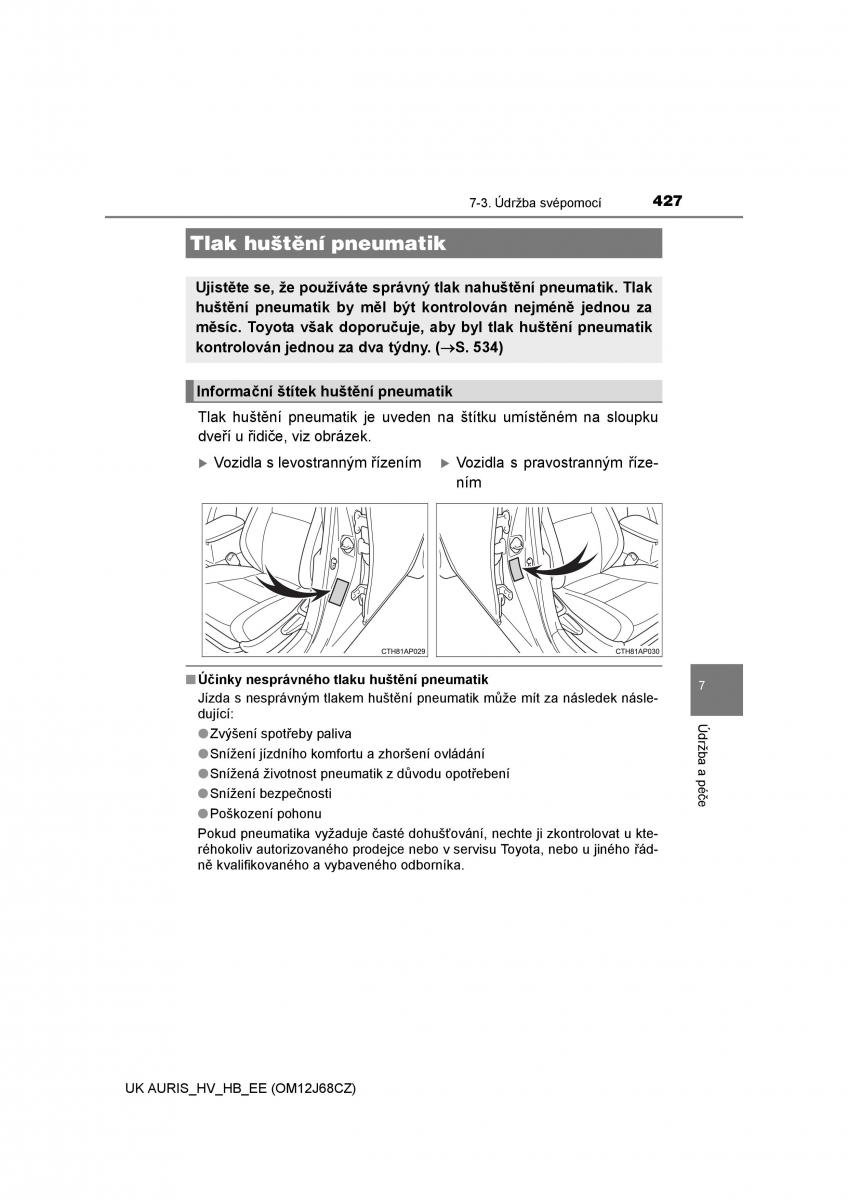 Toyota Auris Hybrid II 2 navod k obsludze / page 427