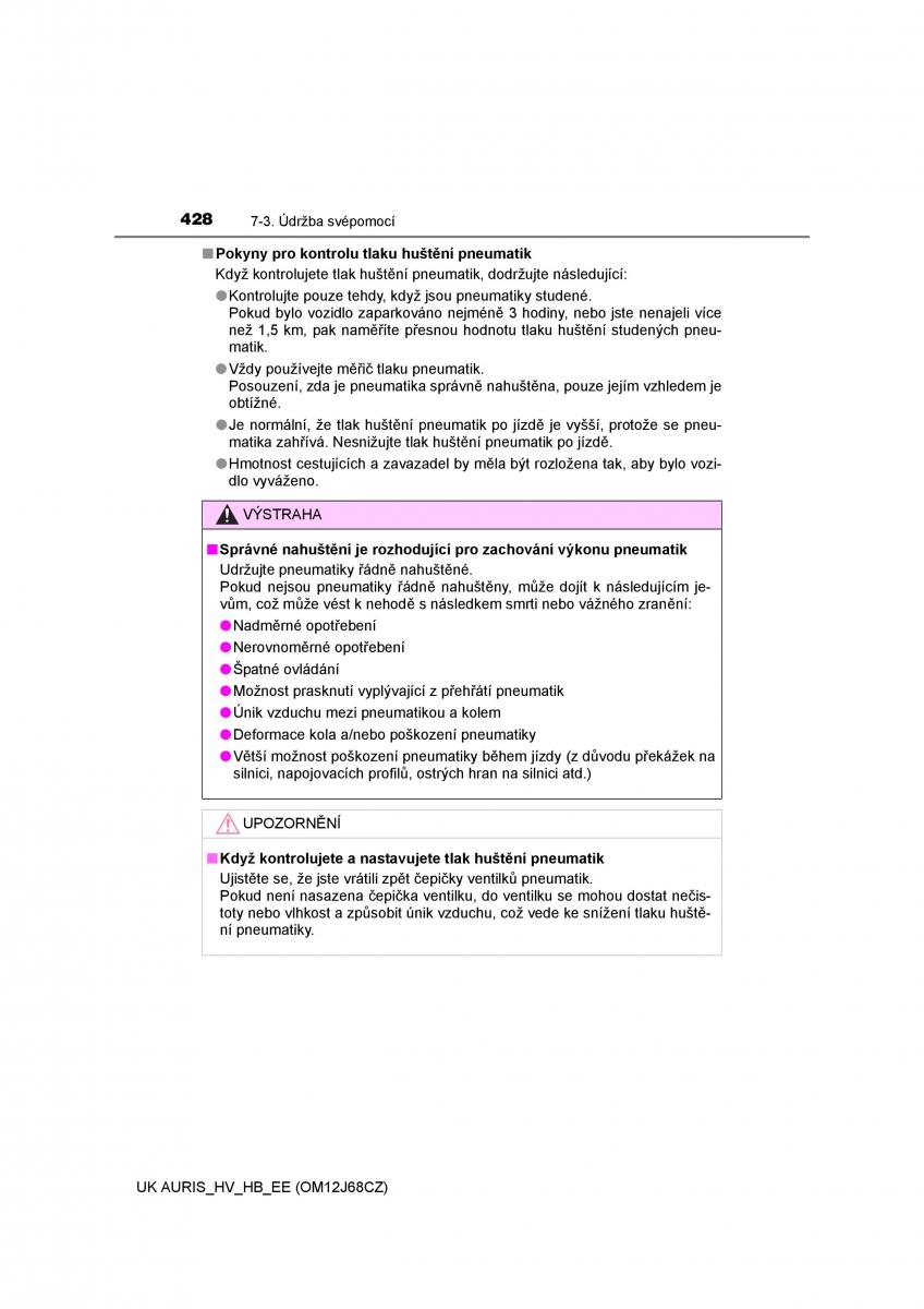 Toyota Auris Hybrid II 2 navod k obsludze / page 428