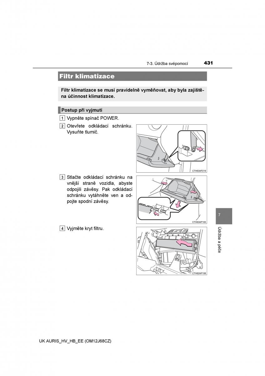 Toyota Auris Hybrid II 2 navod k obsludze / page 431