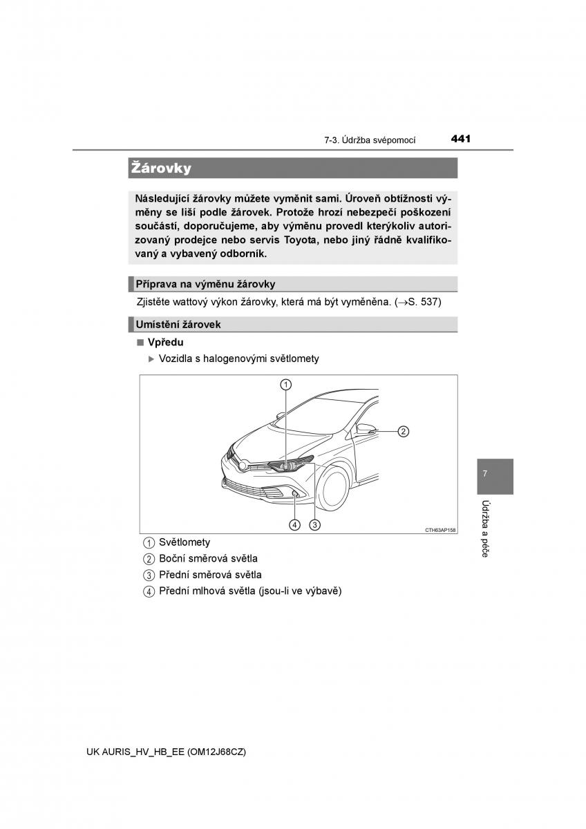 Toyota Auris Hybrid II 2 navod k obsludze / page 441