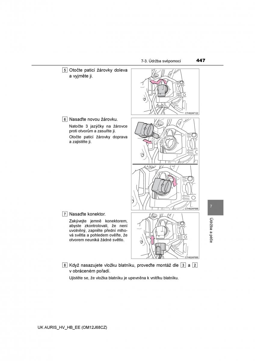 Toyota Auris Hybrid II 2 navod k obsludze / page 447