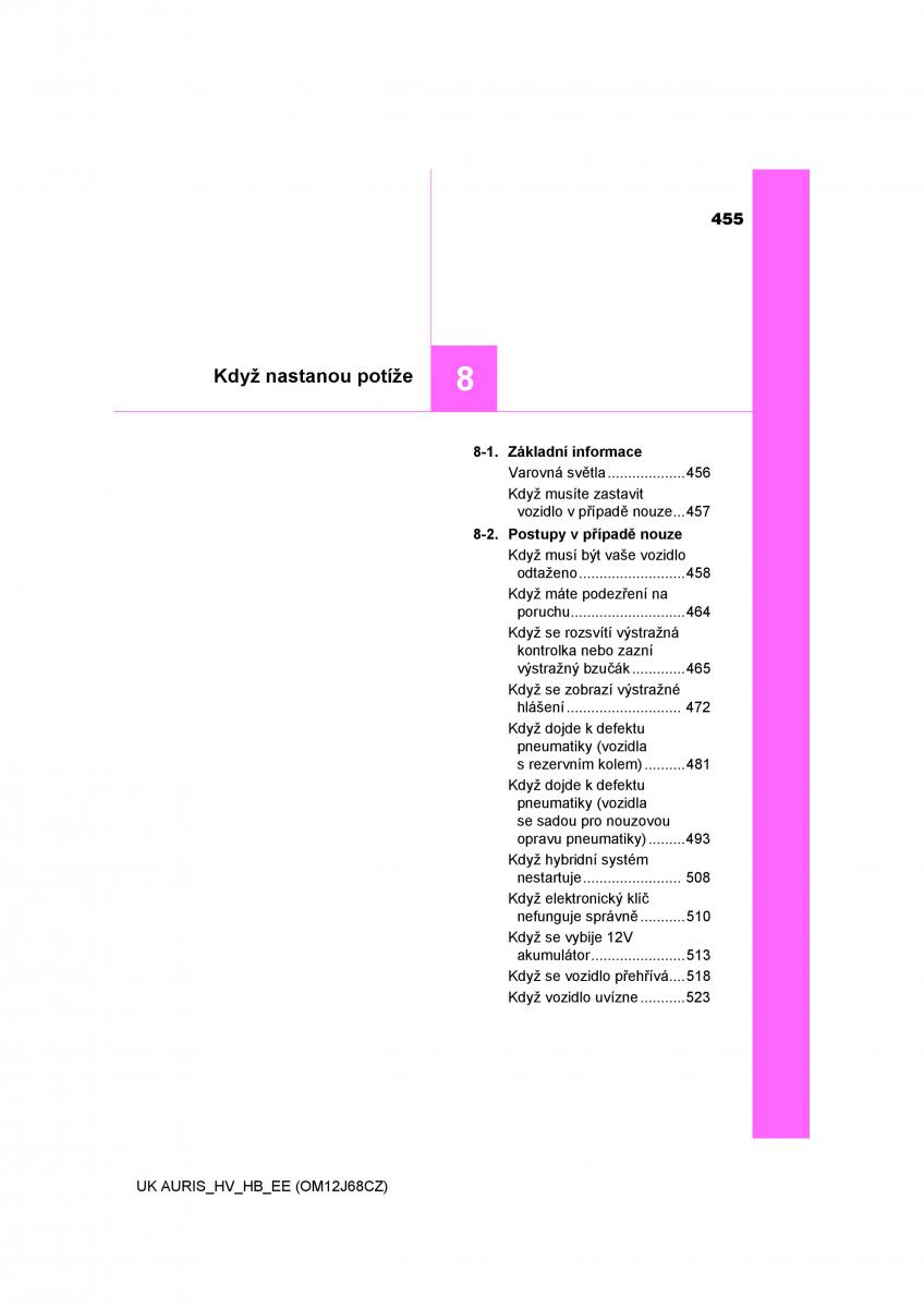Toyota Auris Hybrid II 2 navod k obsludze / page 455