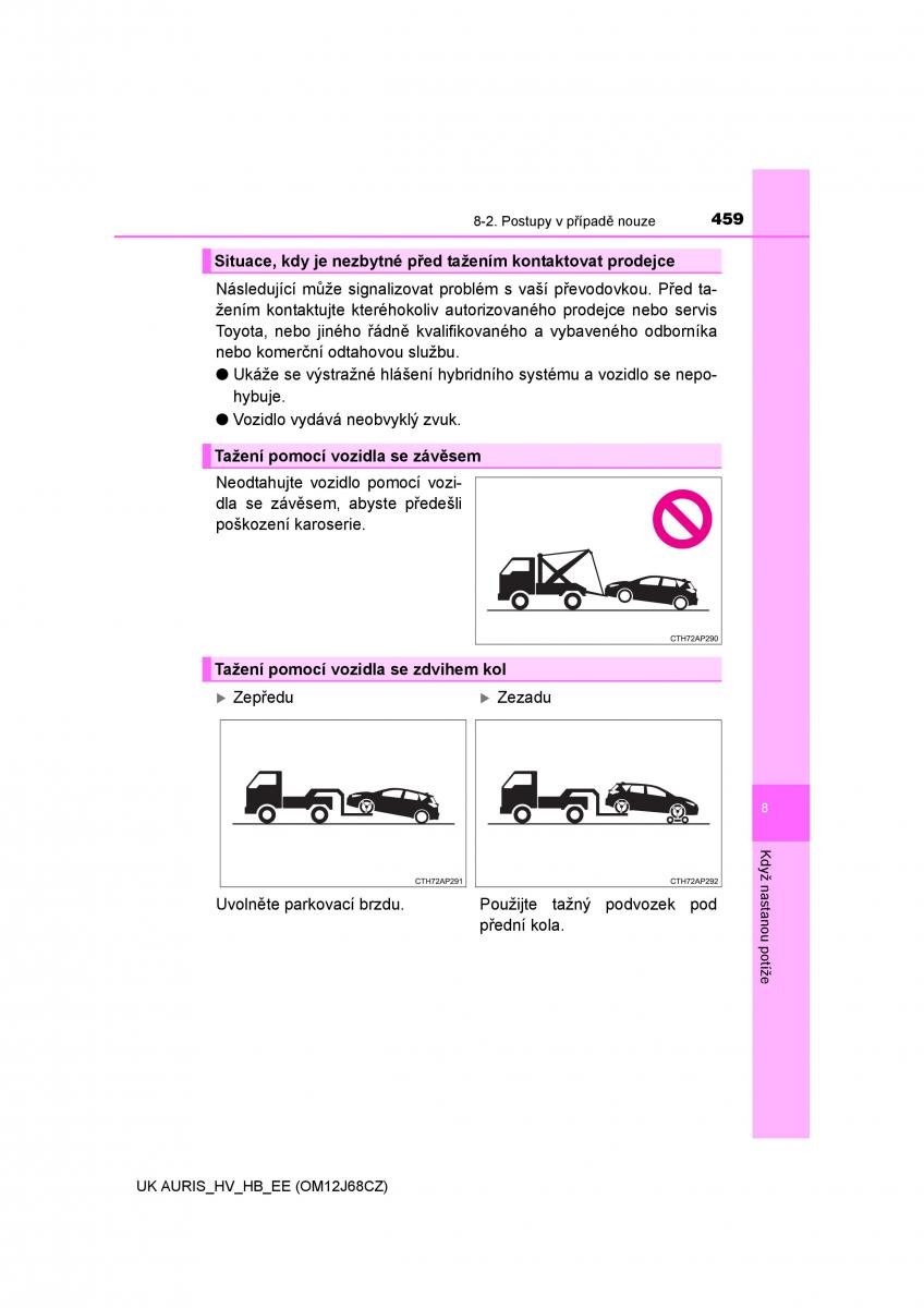 Toyota Auris Hybrid II 2 navod k obsludze / page 459