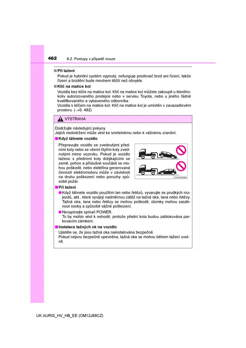 Toyota Auris Hybrid II 2 navod k obsludze / page 462