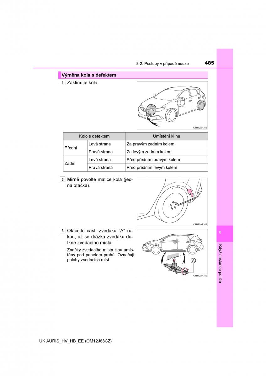 Toyota Auris Hybrid II 2 navod k obsludze / page 485