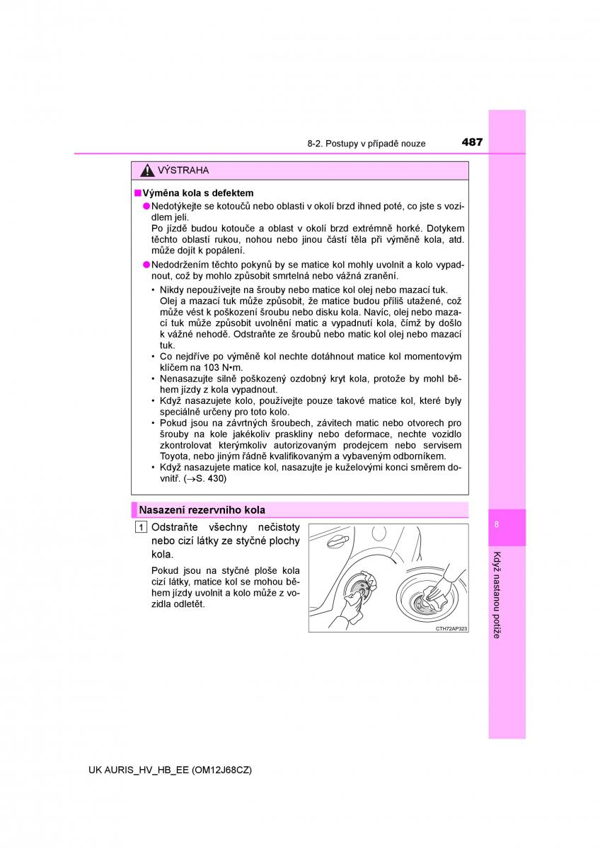 Toyota Auris Hybrid II 2 navod k obsludze / page 487