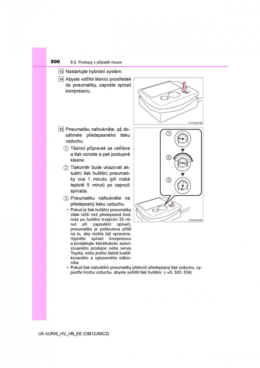 Toyota Auris Hybrid II 2 navod k obsludze / page 500