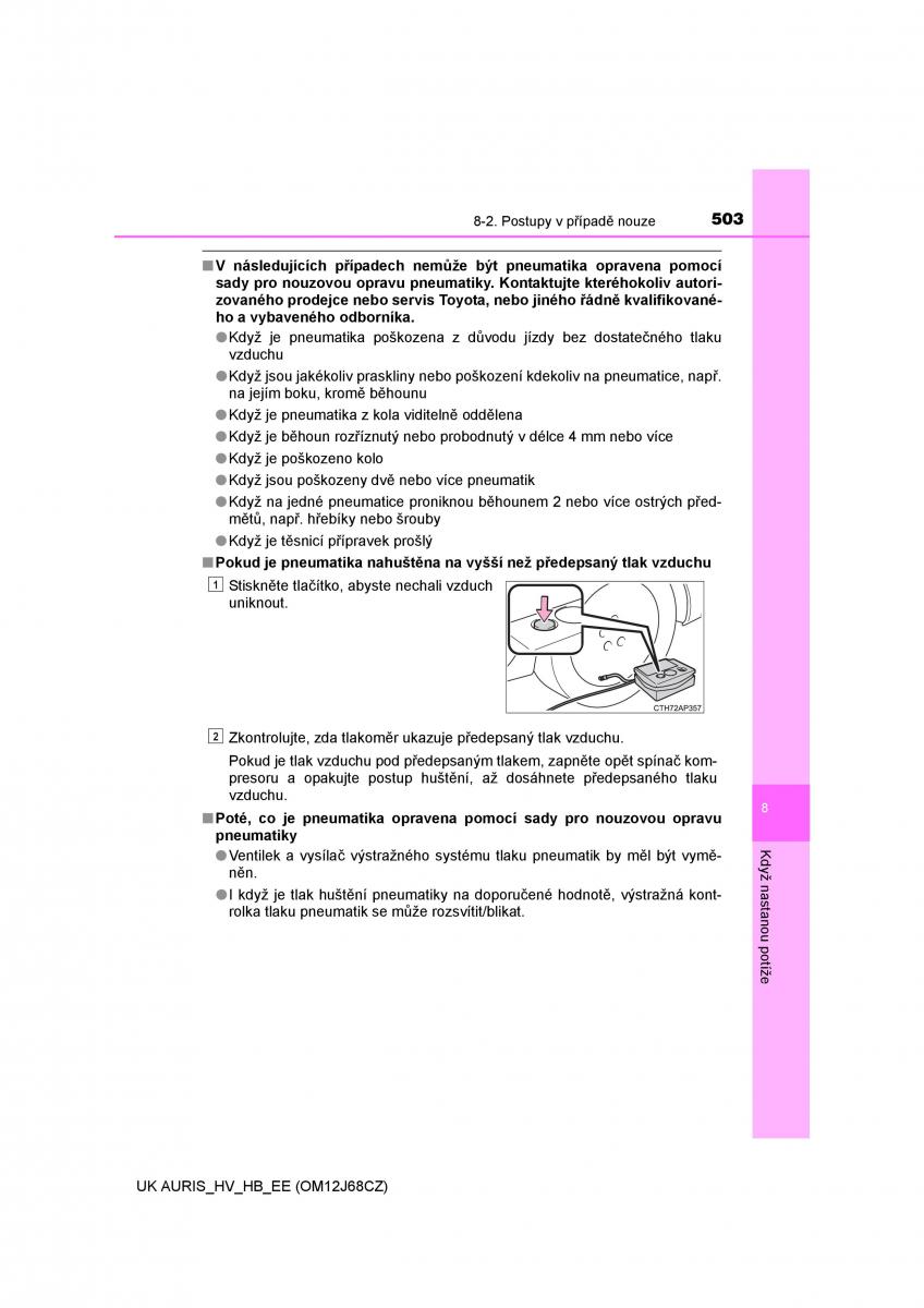 Toyota Auris Hybrid II 2 navod k obsludze / page 503