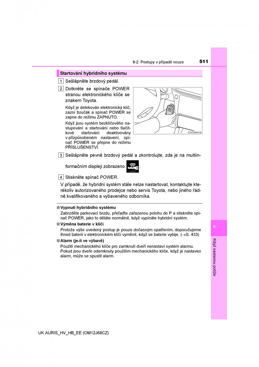 Toyota Auris Hybrid II 2 navod k obsludze / page 511