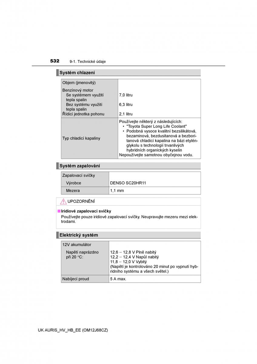 Toyota Auris Hybrid II 2 navod k obsludze / page 532