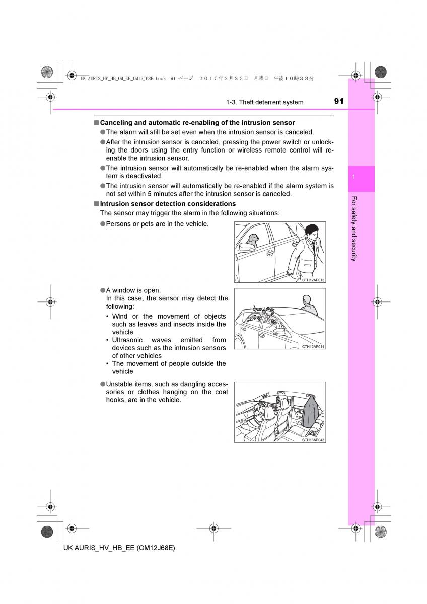 Toyota Auris Hybrid II 2 owners manual / page 91