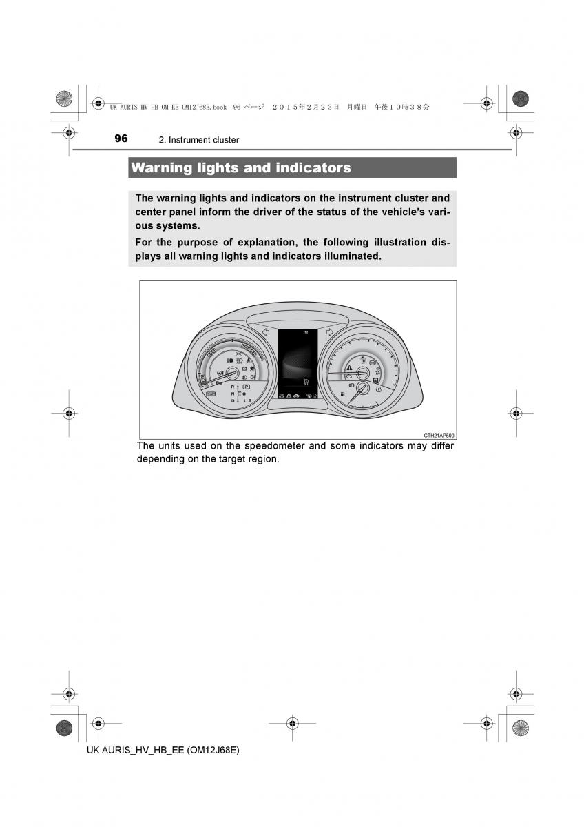 Toyota Auris Hybrid II 2 owners manual / page 96