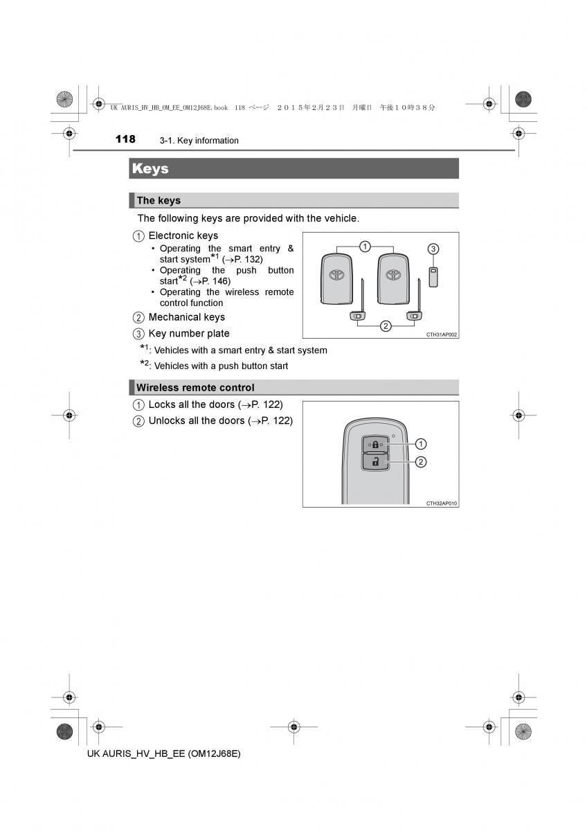 Toyota Auris Hybrid II 2 owners manual / page 118