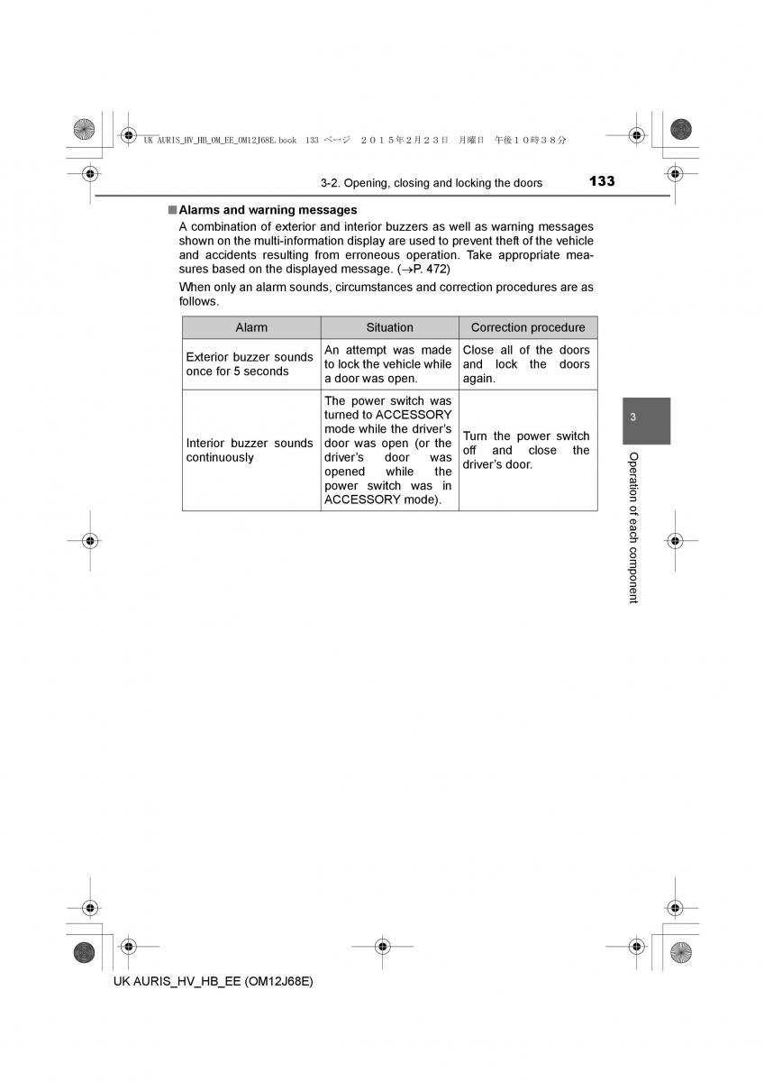 Toyota Auris Hybrid II 2 owners manual / page 133