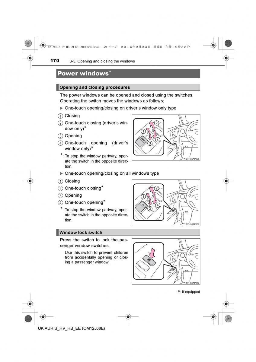 Toyota Auris Hybrid II 2 owners manual / page 170