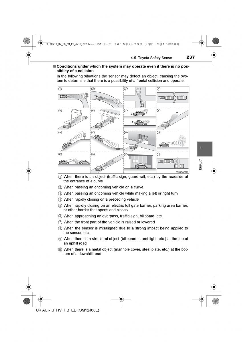 Toyota Auris Hybrid II 2 owners manual / page 237