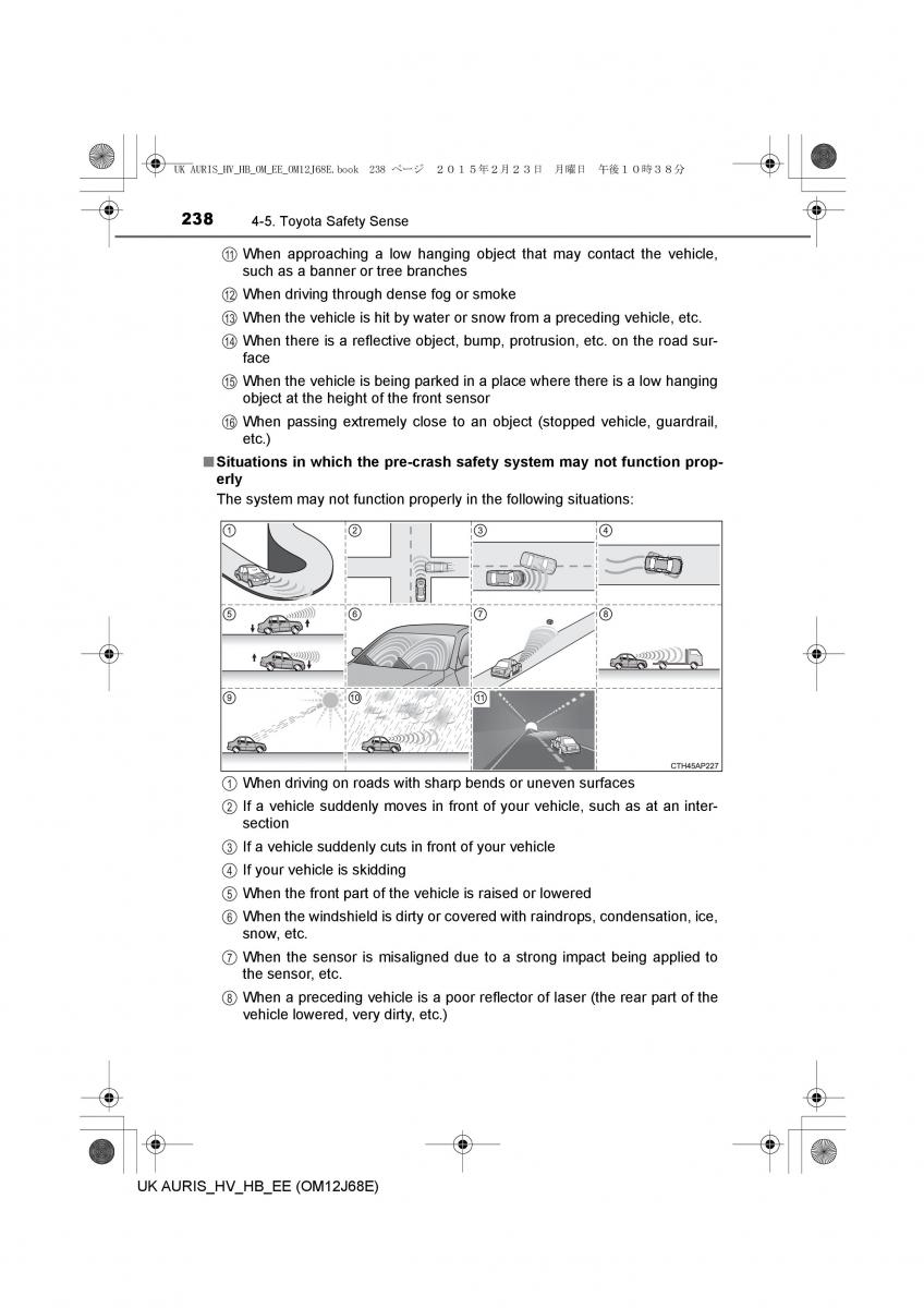 Toyota Auris Hybrid II 2 owners manual / page 238