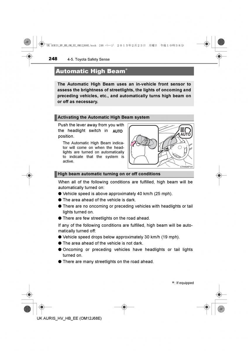 Toyota Auris Hybrid II 2 owners manual / page 248