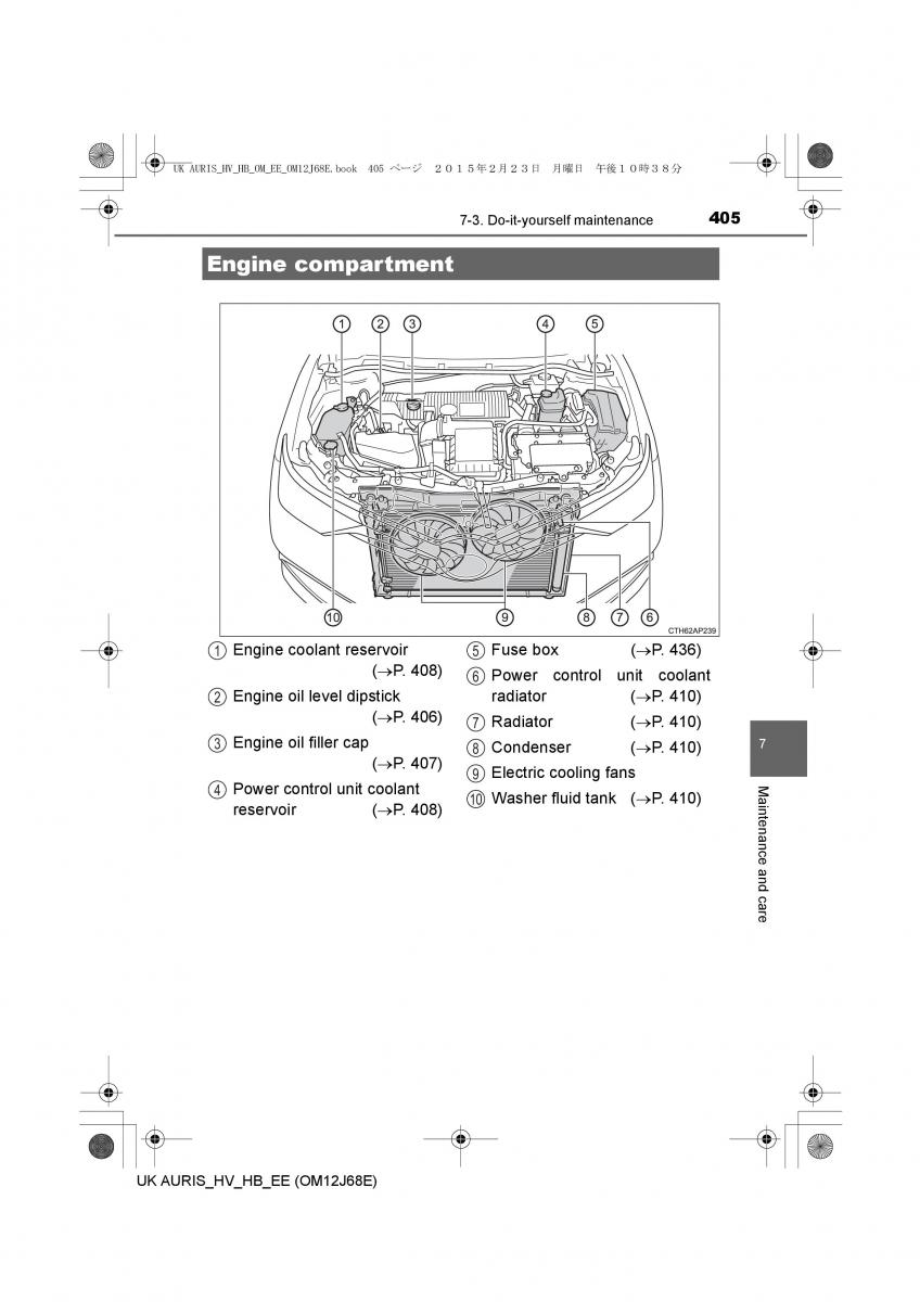 Toyota Auris Hybrid II 2 owners manual / page 405