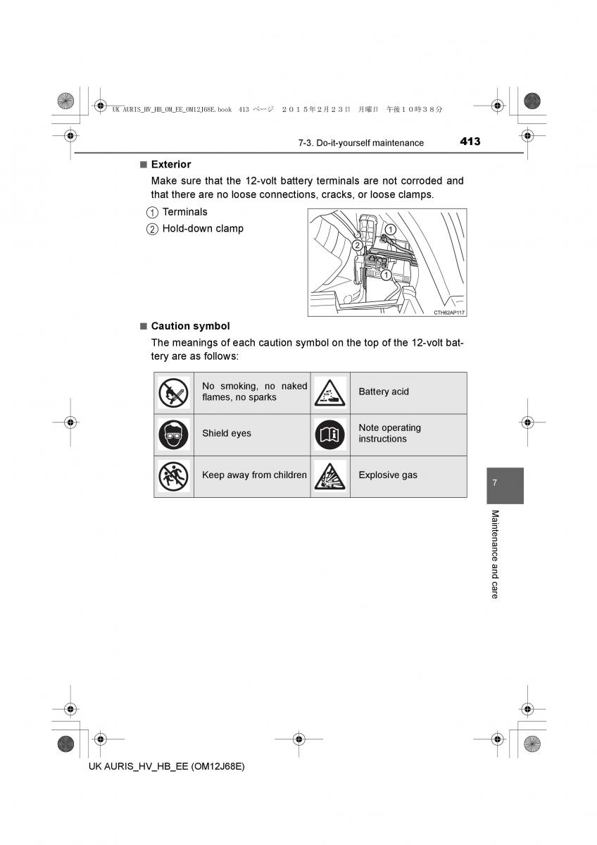 Toyota Auris Hybrid II 2 owners manual / page 413