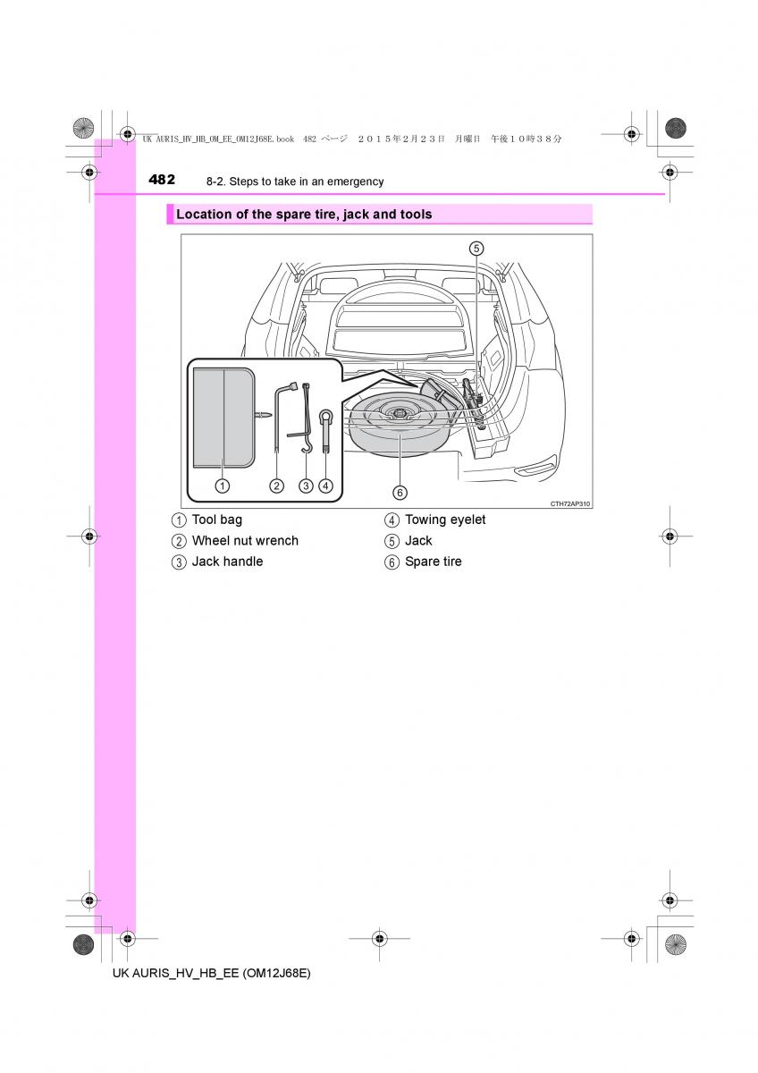 Toyota Auris Hybrid II 2 owners manual / page 482