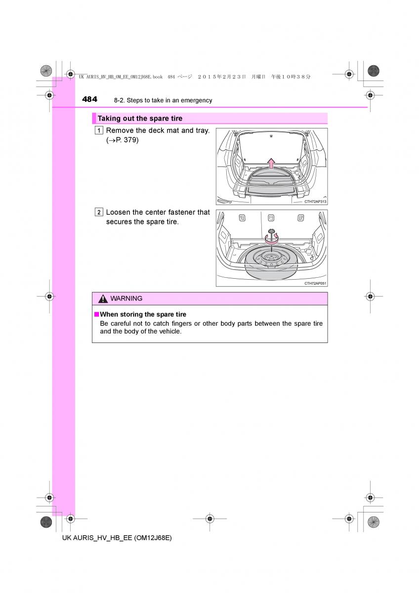 Toyota Auris Hybrid II 2 owners manual / page 484