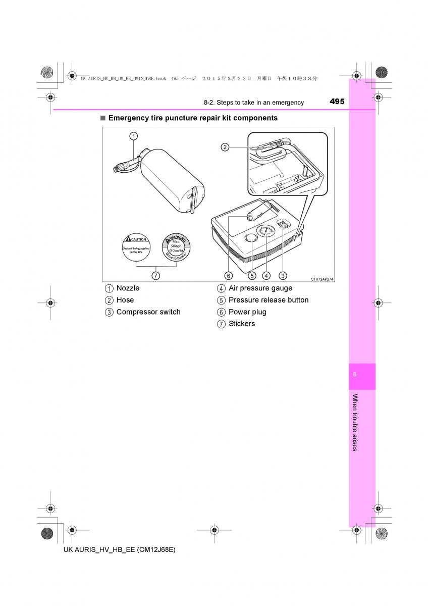 Toyota Auris Hybrid II 2 owners manual / page 495