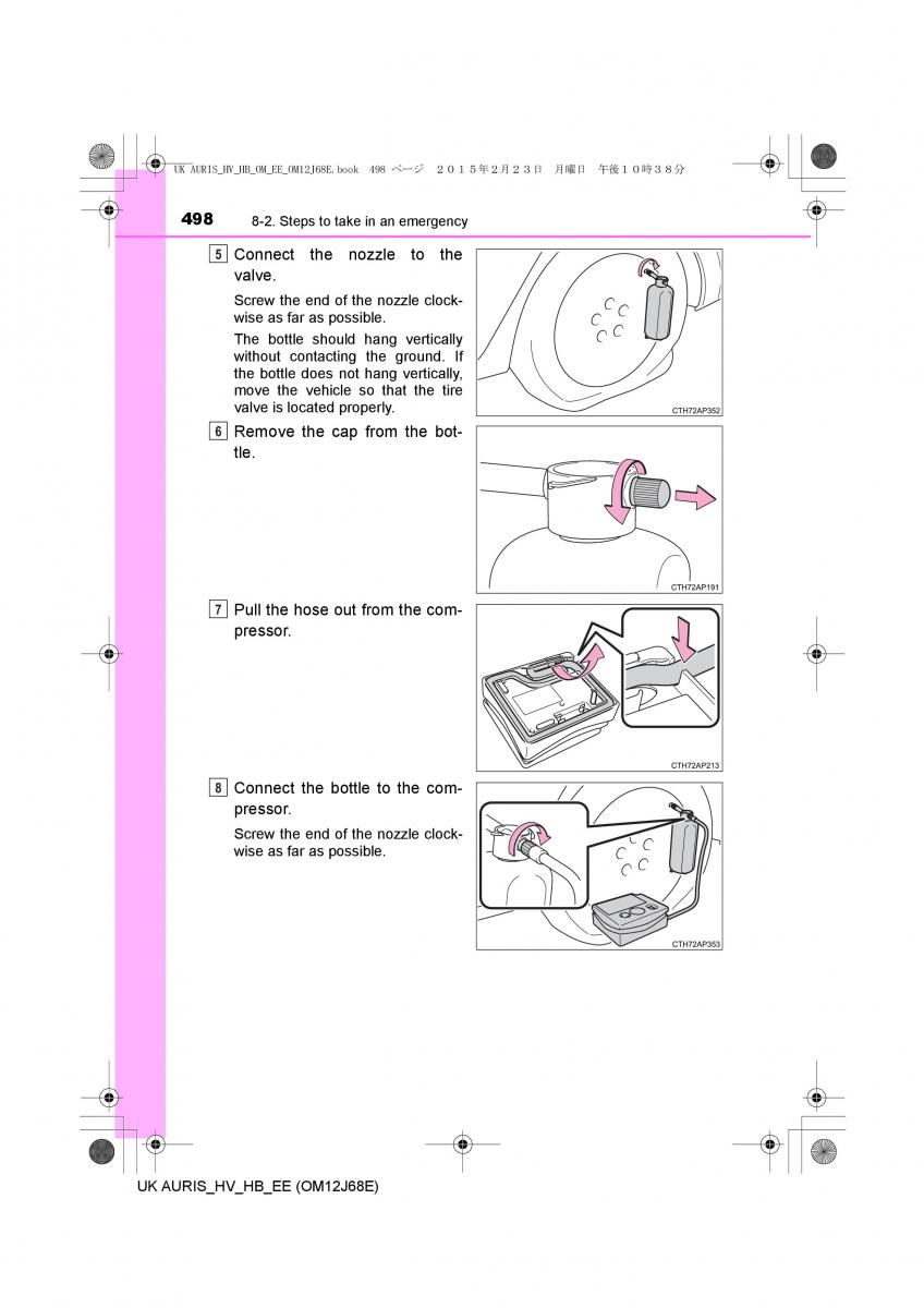 Toyota Auris Hybrid II 2 owners manual / page 498