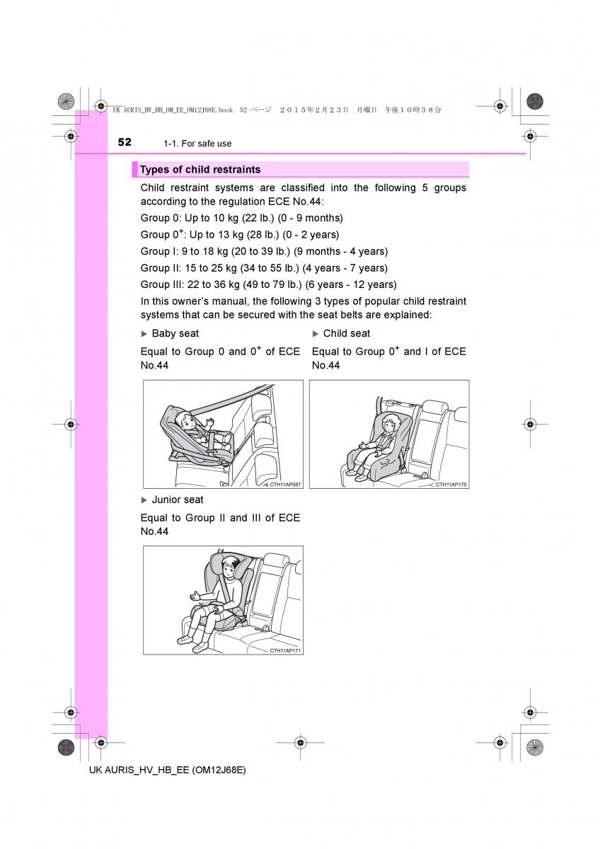 Toyota Auris Hybrid II 2 owners manual / page 52