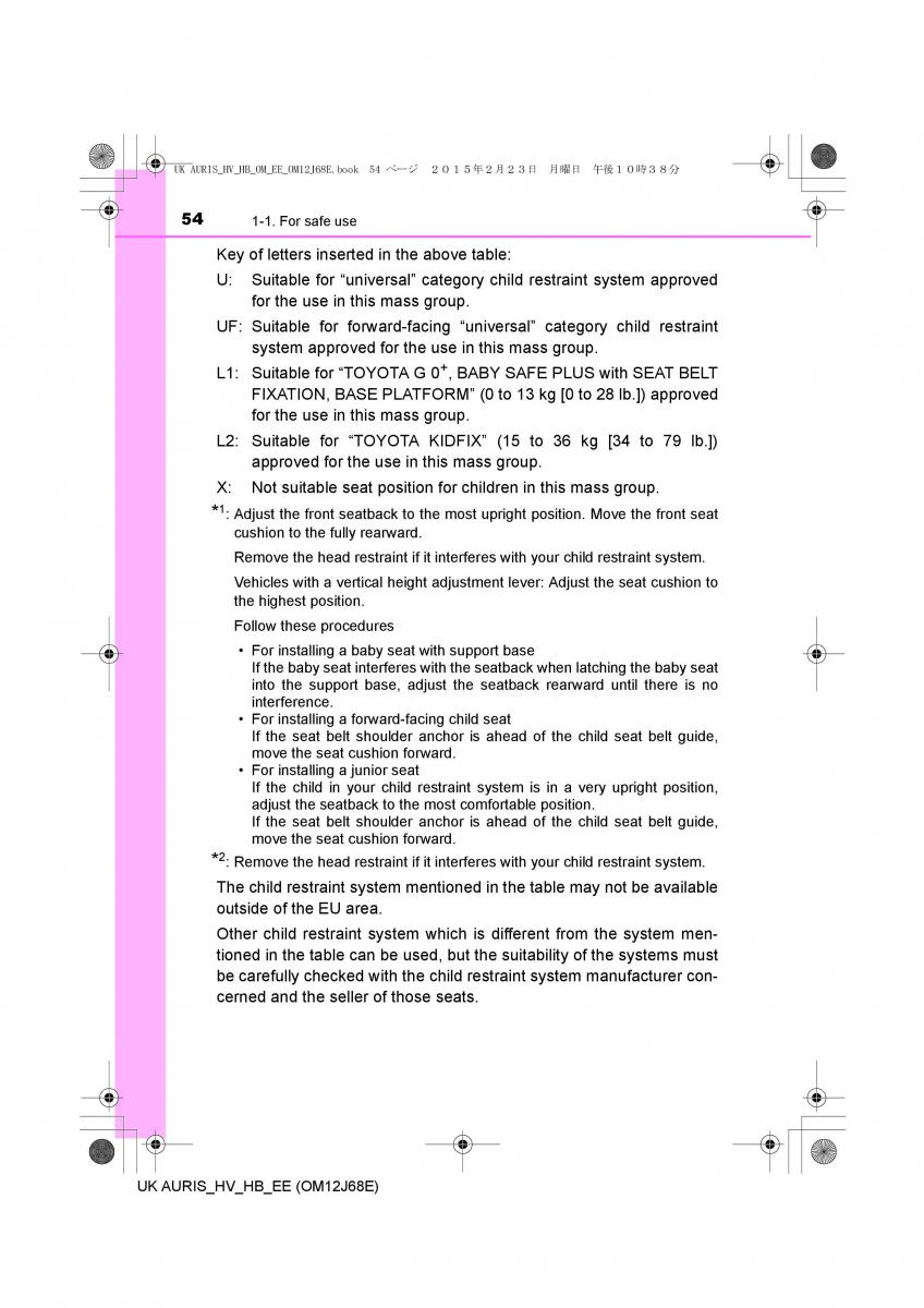 Toyota Auris Hybrid II 2 owners manual / page 54